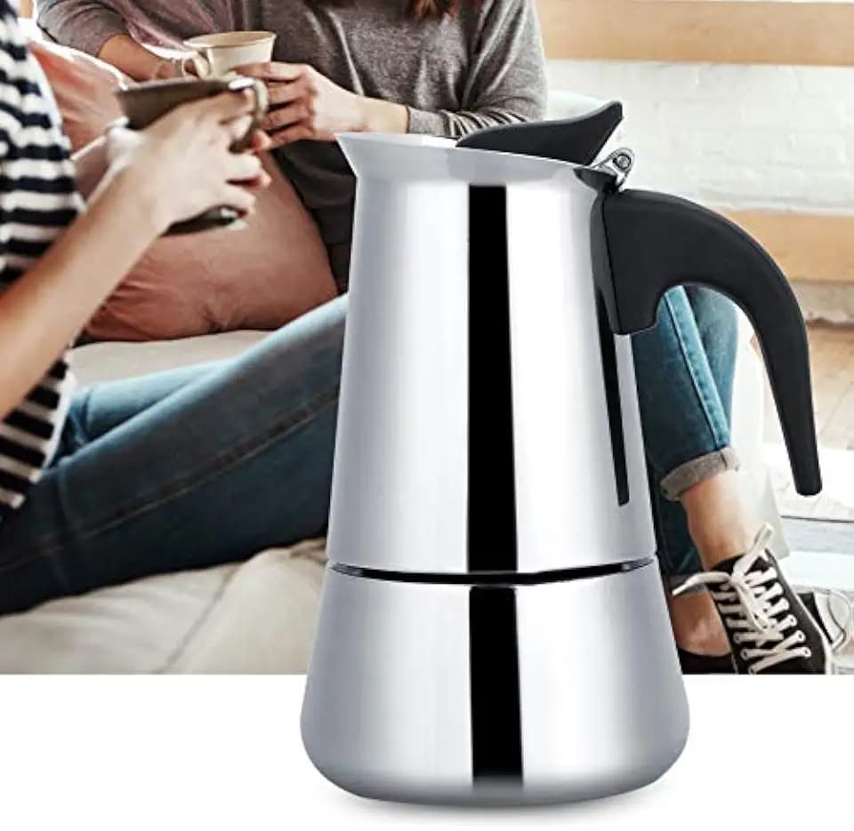 Espressokocher aus Edelstahl, tragbar, ideal für Camping, Reisen 100ml