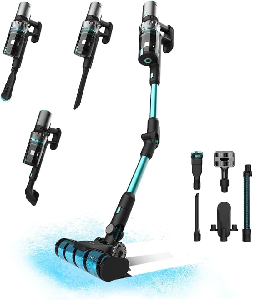 Cecotec Kabelloser Stielstaubsauger Conga Rockstar 2500 Thunder Flex Animal. Parallelzyklon, 400 W, 30 kPa und 122 aW, 65 Minuten Autonomie, Flexibler Schlauch, Jalisco-Bürste und Zubehör für Tiere