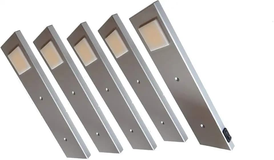ACCE LED Unterbauleuchte Küchen Möbel Leuchte Warmweiß inkl Konverter ein Strahler mit Schalter(5ER)