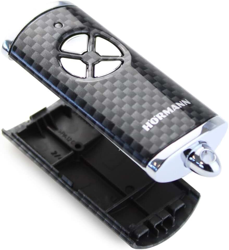 Hörmann Handsender Cover HSE4BS Hochglanz Carbon Optik 4510788 Leer Gehäuse ohne Batterie ohne Platine Ersatzteil Ober- und Unterschale