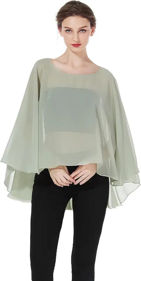 BEAUTELICATE Damen Stola Schal Chiffon Umhang Cape Elegant Für Hochzeit Brautkleid Abendkleid Festlich Ballkleid Strandkleid