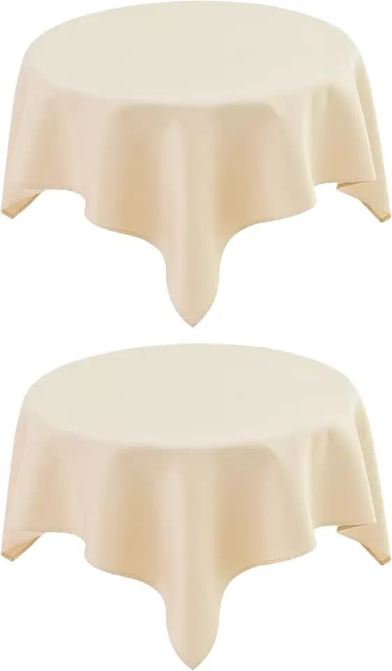 2 Pack 36X36 Inch Small Square Table Cloth Beige Tablecloth