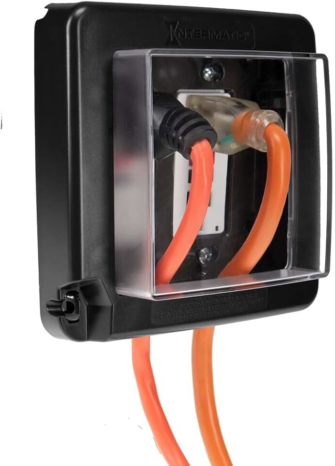 Intermatic WP7200BL Low-Profile In-Use Weatherproof Cover, Black - Durable Outdoor Outlet Protection | Expandable Design | Easy Installation - 1 pack