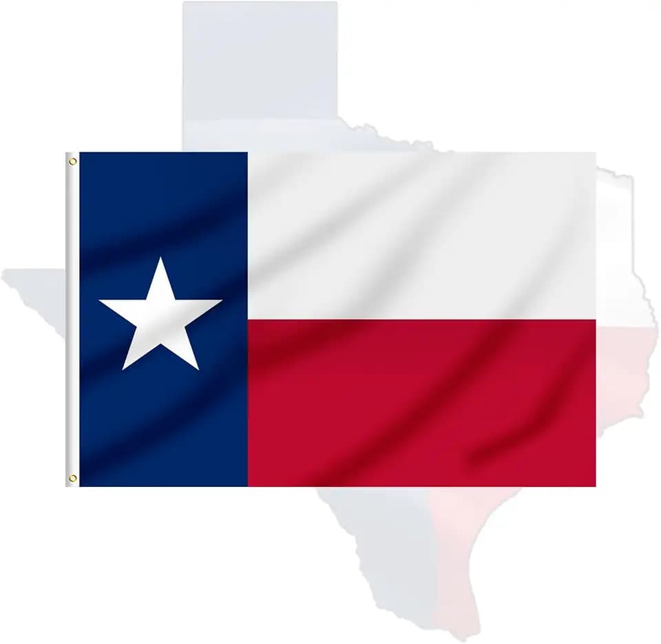 Texas Flag TX State Flag 10x15 FT, Lone Star Flag with Print Vivid Color and UV Fade Resistant, Canvas Header and Double Stitched,Light-weighted Flags with Brass Grommets（Single Layer)