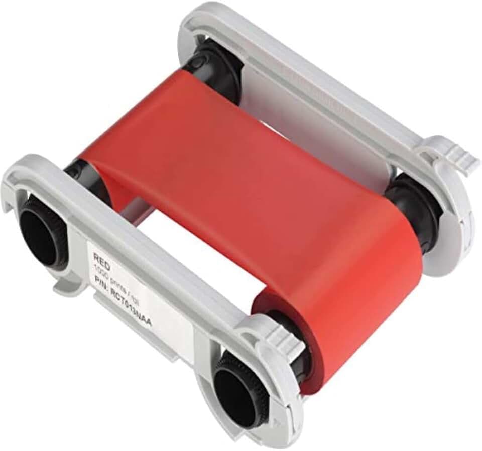 RCT013NAA Red Ribbon Tape Compatible for Evolis Primacy Zenius Edikio Flex Edikio Duplex Printers 1000 Images