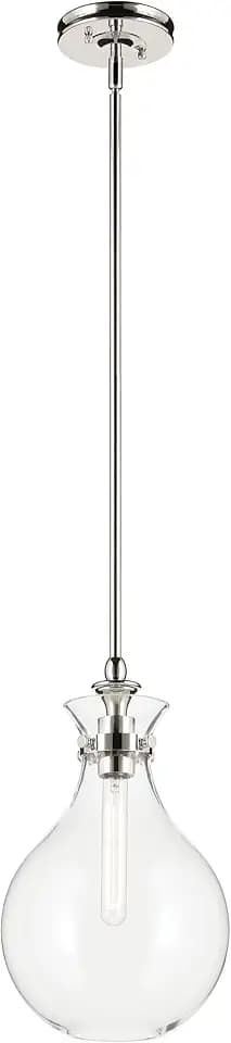 Kichler Laria Pendant Light, Clear Glass, Polished Nickel