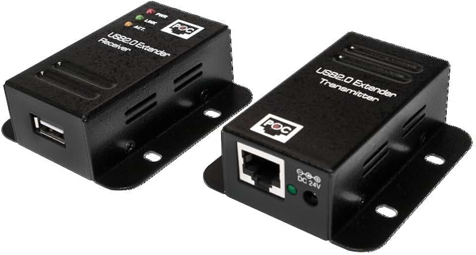 LogiLink UA0267 USB 2.0 Cat.5 Extender bis 50m mit 4 Port Hub, PoE schwarz