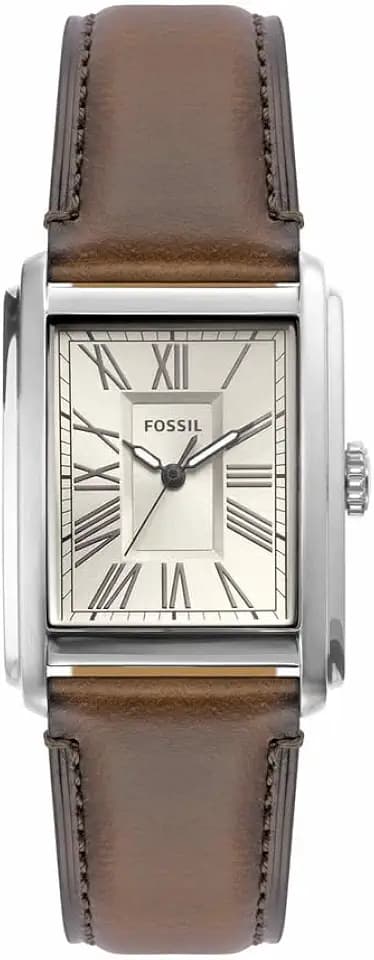 Fossil Carraway Watch for Men, Quartz Three Hand Movement with Leather or Stainless Steel Strap