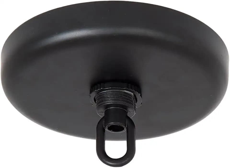 B&P Lamp Rounded Ceiling Light Canopy Plate Kit, Black