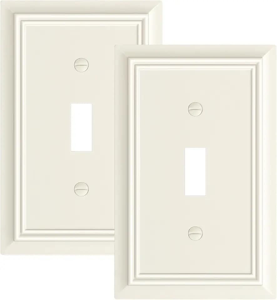 2-Pack Natural Bamboo Fiber Single Toggle Light Switch Cover Plate