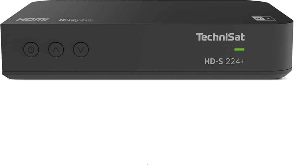 TechniSat HD-S 224+ - Kompakter HD-Satelliten Receiver, DVB-S 2, schwarz | mit HD+ Senderpaket für 6 Monate, Timeshift-Funktion, HDMI, USB Mediaplayer, 7-Tage EPG, 12 Voltbetrieb, Fernbedienung