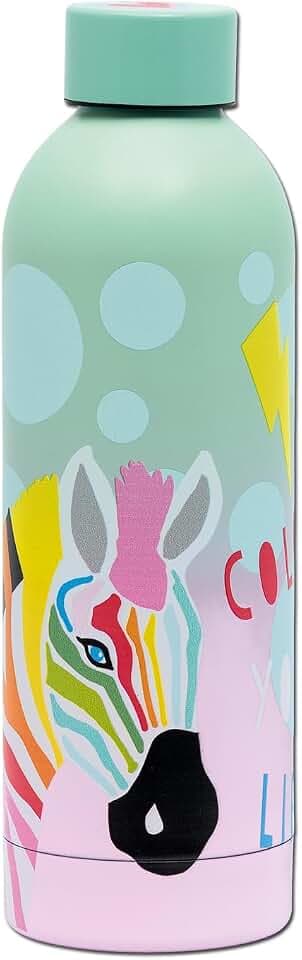 moses. Lovely Planet Isolierflasche aus Edelstahl – 500 ml, doppelwandig, farbenfroh, bruchfest, für Schule & Ausflüge
