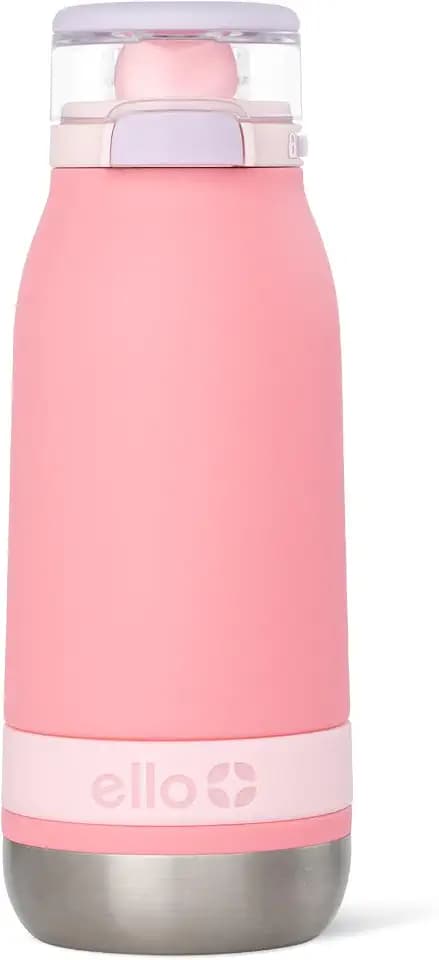 Ello Emma 14oz Insulated Stainless Kids Water Bottle with Straw, Sweetheart