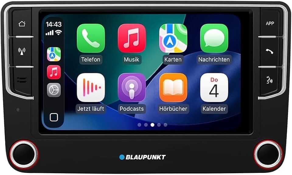 Blaupunkt Wolfsburg 648, Car Multimedia, CAN-Bus Anbindung, 7“ Touchscreen, CarPlay + Android Auto, DAB+, Bluetooth, Freisprecheinrichtung, USB, Aux-Eingang, Rückfahrkamera, 4x45Watt, 12V