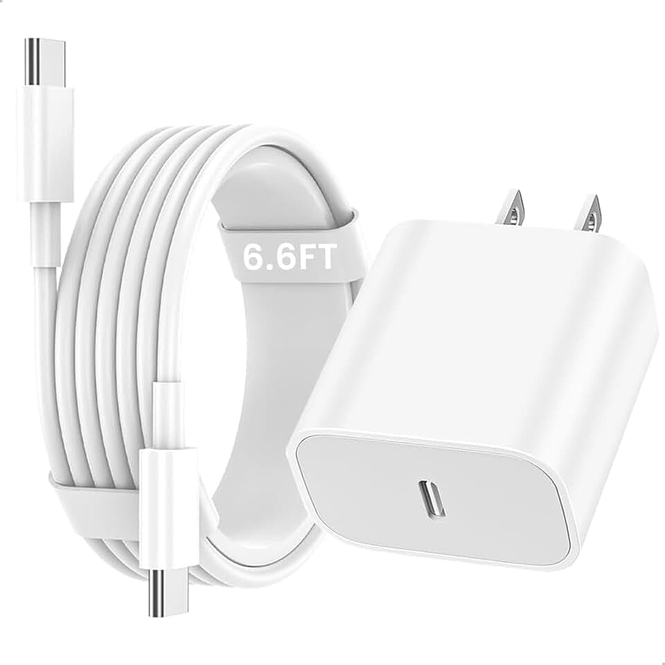 iPad Charger Fast Charging, 20W USB C Fast Charger, 6.6FT USB C to C Cable