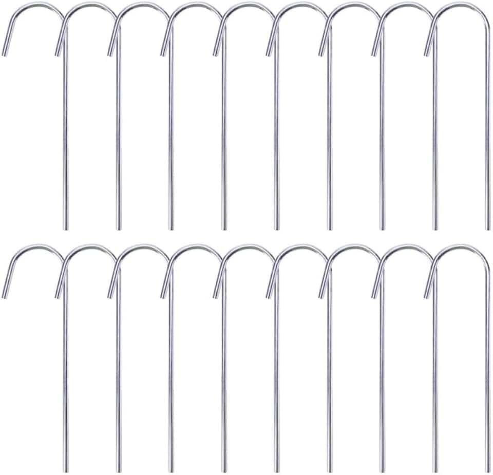 FRCOLOR 24pcs Tent Stakes Ground Nails Outdoor Camping Pegs Wear-Resistant Metal Tent Pegs Accessories for Hard Ground Football Goal Frame Fixing