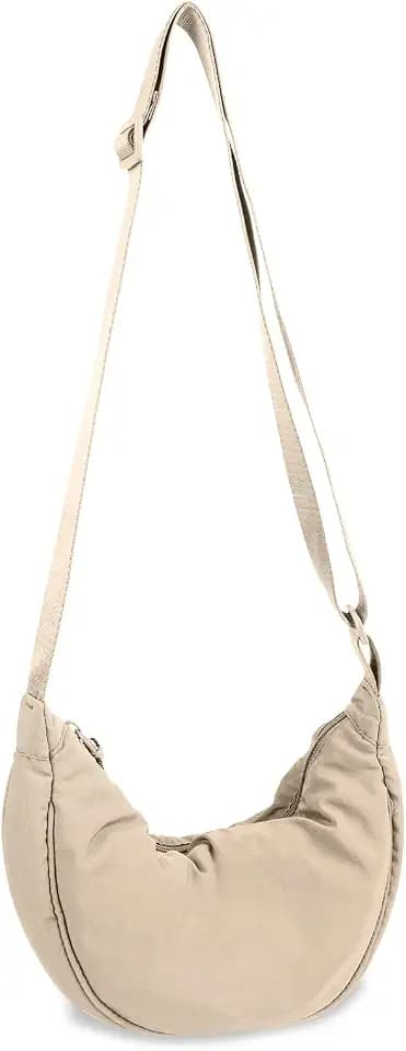 Nylon Crescent Crossbody Bag for Women Purses Trendy Men,Small Travel Sling Bag Hobo
