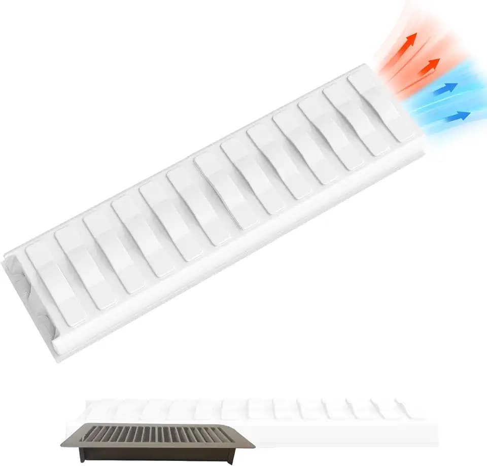 Sideways Air Vent Extender for Under Furniture, Floor Registers Vent Deflector Heat-Resistant Up to 230°F Fits Vents 3"- 6" Wide 1.5mm Thick Food Grade Material (1PCS)