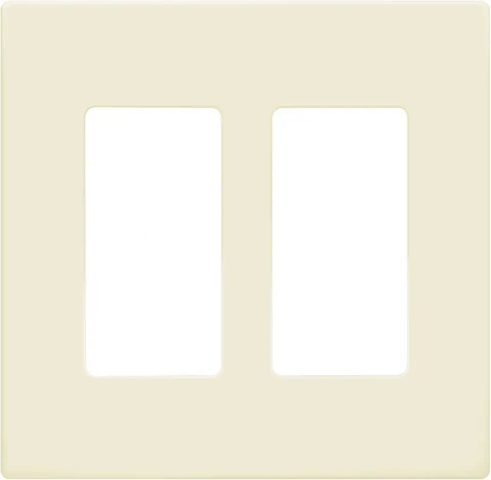 ENERLITES 2-Gang Light Almond Screwless Decorator Switch Wall Plate Cover