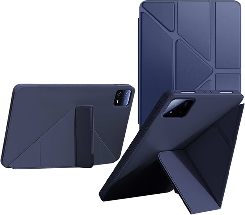 Hülle Kompatibel mit Xiaomi Pad 7/7 Pro, Mehrere Support-Modi, leichte Flip Case, Rückseite Aus Weichem TPU, Schlanke Schutzhülle mit Auto Schlaf/Aufwach, Umfassender Schutz, Blau