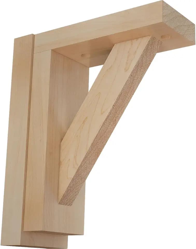 2 1/2" W x 6 1/4" D x 7 1/2" H Traditional Shelf Bracket, Maple