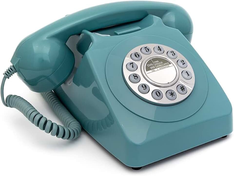 GPO 746PUSHBLU - Nostalgie Telefon im 70er Jahre Design, Blau