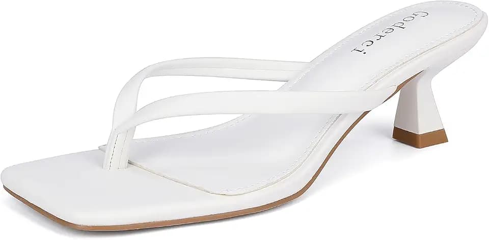 Goderci Kitten Flip Flop Thong Low Heels for Women