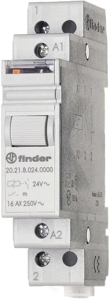 Finder Serie 20 – Schaltwerk Bipolar 1 Kontakt offen + Kontakt geschlossen 12 VDC AgSno2 Rail