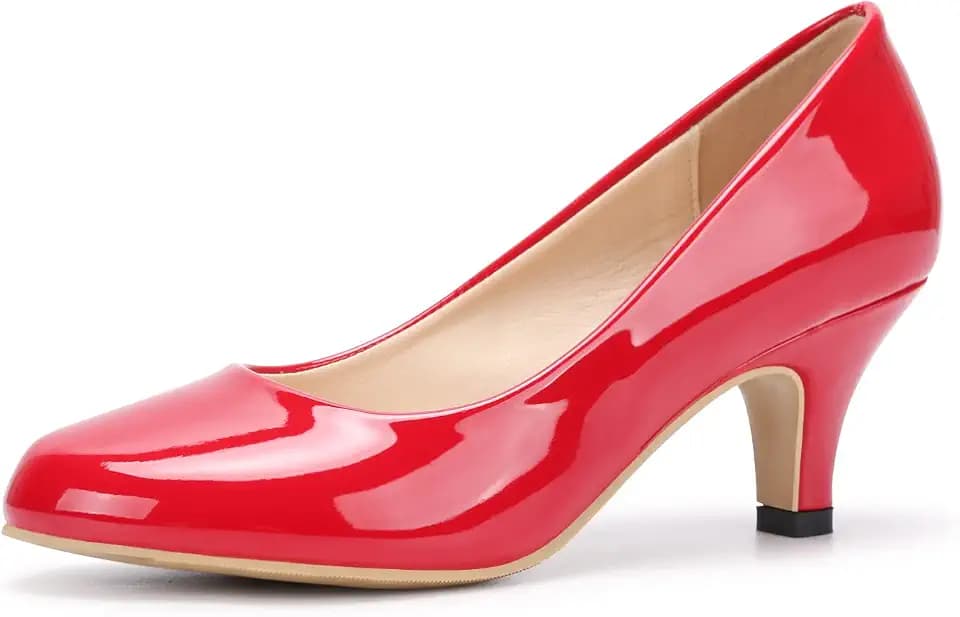 Women's Court Shoes Kitten Heels Wide Bridal Work Office Wedding Party Low Heel Pump Slip On Shoes