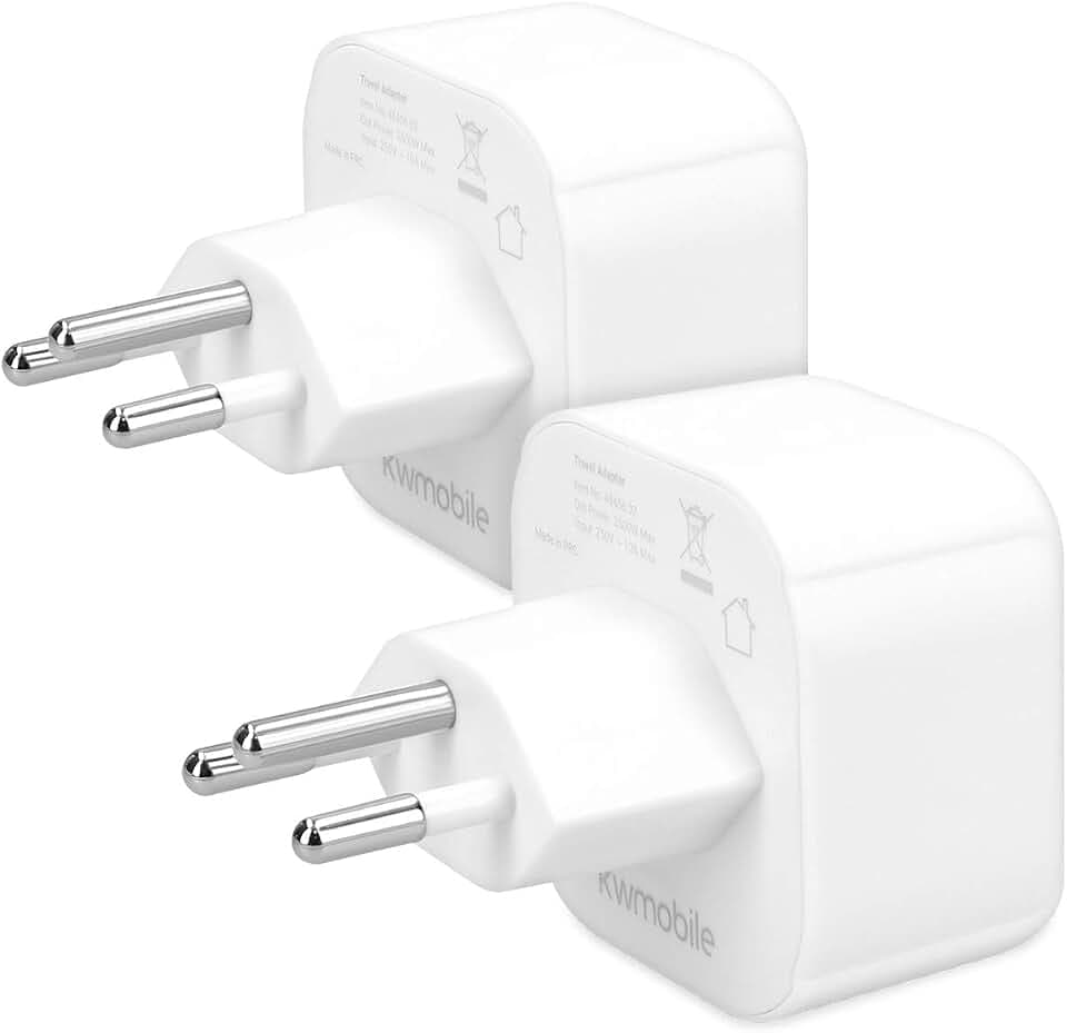 kwmobile 2X Reiseadapter Schweiz Typ-J - Reise Adapter Reisestecker Schuko EU zu Typ J Steckdose in z. B. Schweiz - Stromadapter Urlaub Weiß