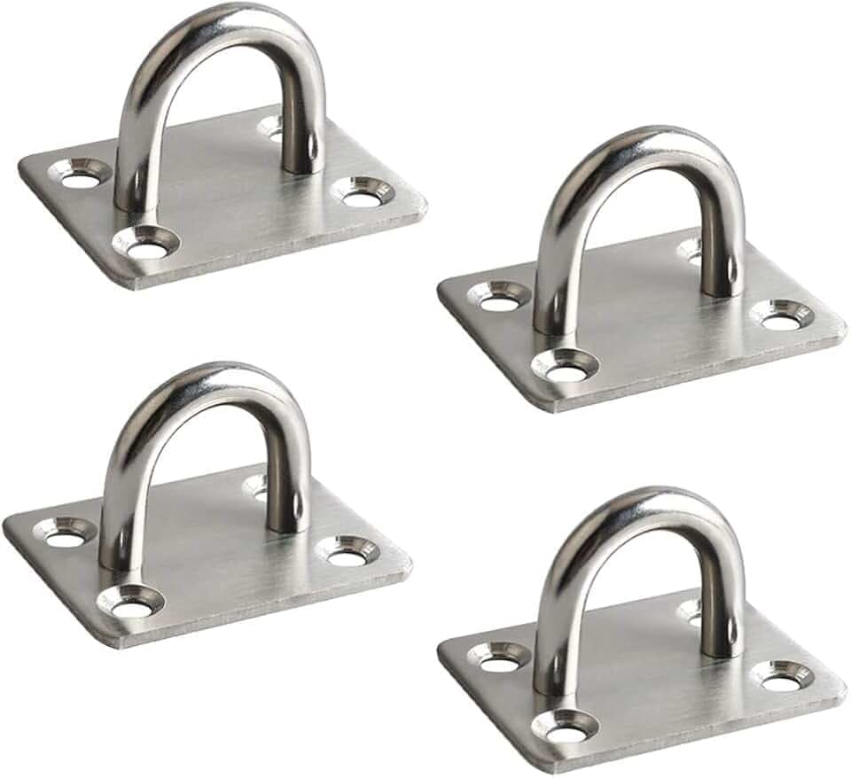 Mooche Edelstahl Deckenhaken, Augplatte Decksplatte, 4 Stück, Gebürstet