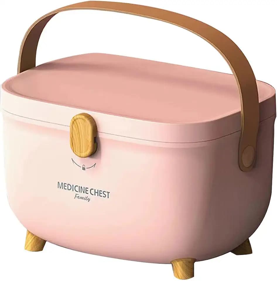 Medizinbox, Arzneimittel box, Medicine box, Medikamentenbox groß, Hausapotheke mit 2 compartments, medikamenten organizer für arzneimittel für zu Hause, im Freien