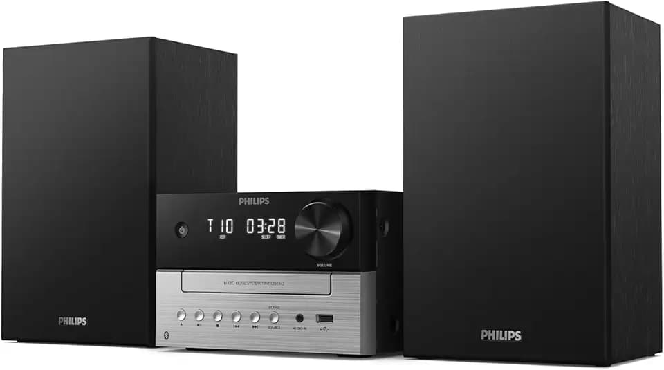 Philips TAM3505M2 Hi Fi Mikromusik-Anlage, Bluetooth-fähig, CD-Player, USB, Auracast FM und DAB-Radio, 85% PCR-Material