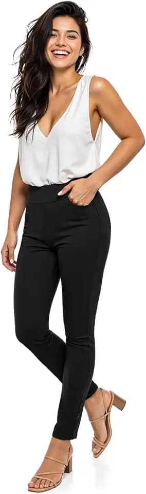 Pants for Women, Comfort Stretch Skinny Slim Dress Pants, Skinny High Waist Pull on Pants with Pockets…