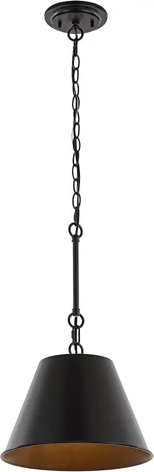 JONATHAN Y Harper 1-Light Metal Pendant, 12", Oil Rubbed Bronze