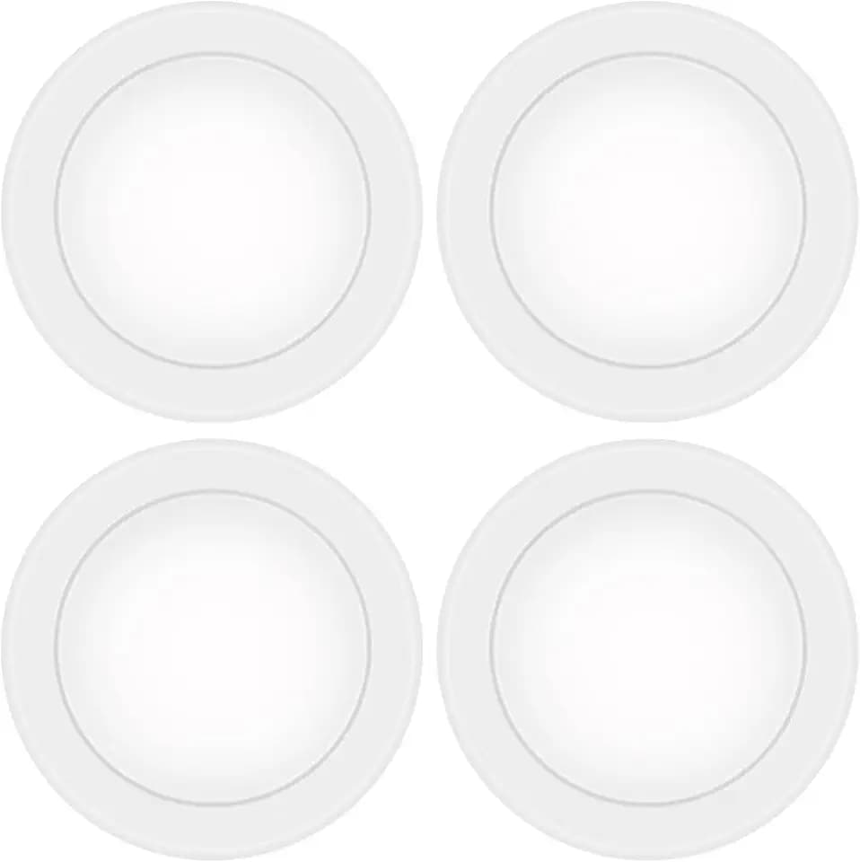 4 Pack 6 Inch LED Disk Light, Dimmable Flush Mount Ceiling Lights, Daylight 5000K, 15W 1100LM, CRI 90+, Low Profile Surface Mount Ceiling Disc Light, Wet Rated, Installs into Junction Box, ETL & FCC