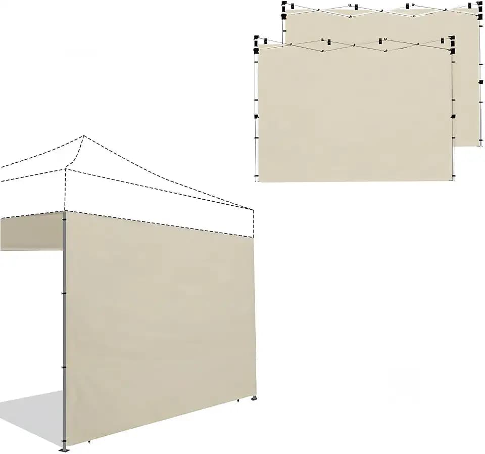 Joramoy 10x10 Canopy Tent Sidewalls 3 PCS Only Frame NOT Included(Khaki)