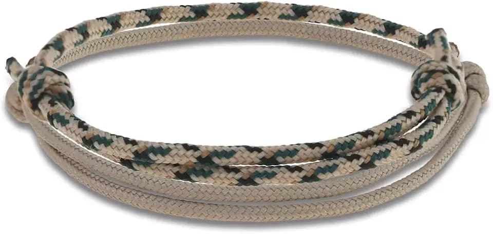 Made by Nami 2 Pcs Braided Rope Bracelet for Men and Women Waterproof & Adjustable Nautical Rope Bracelet Set of 2 Summer and Beach Accessories for Surfers