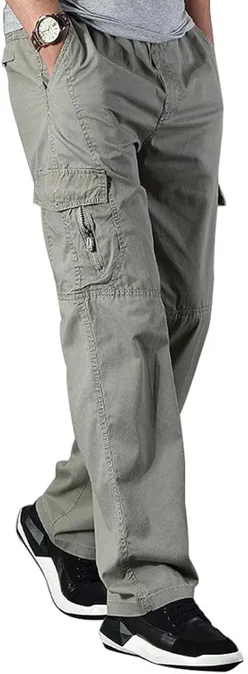 Banana Bucket Men's Full Elastic Waist Loose Fit Lightweight Workwear Pull On Cargo Pants