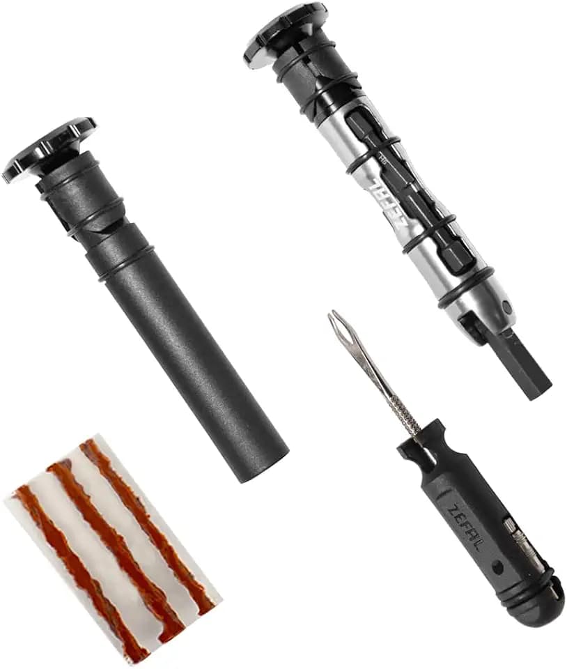 ZEFAL Z Bar Tool - Tubeless Reparaturset - Reparaturkit Tubeless - Lenker Innen-Ø von 17.5 mm bis 21 mm, Schwarz