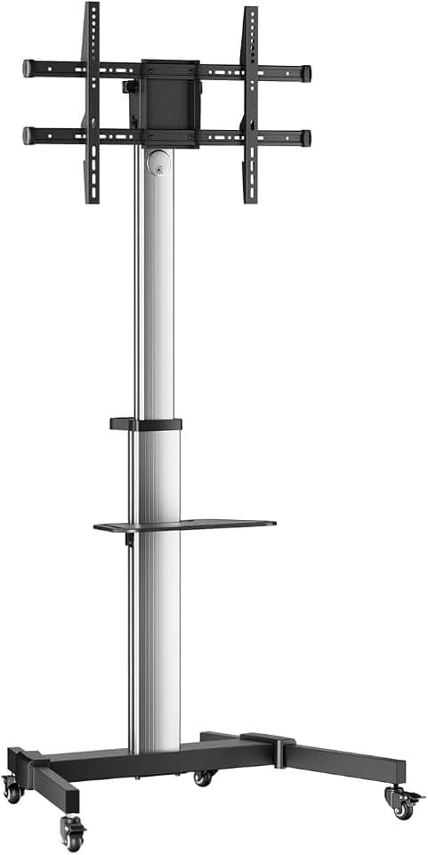 Aisens FT86TRE-197 Soporte de Suelo con Rueda Bandeja DVD para Monitor/TV hasta 50Kg 37"-86"