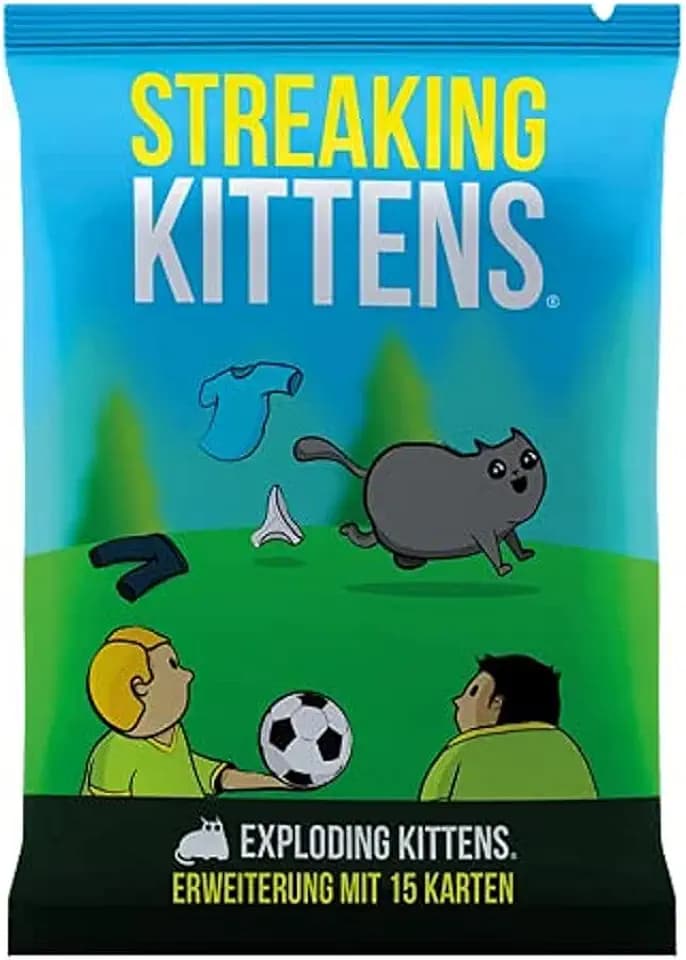 Exploding Kittens – Streaking Kittens, Lustiges Partyspiel, Deutsch