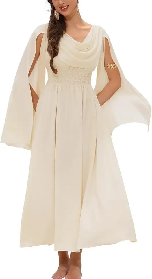 Scarlet Darkness Women Renaissance Dress Split Bell Sleeve Medieval Dress
