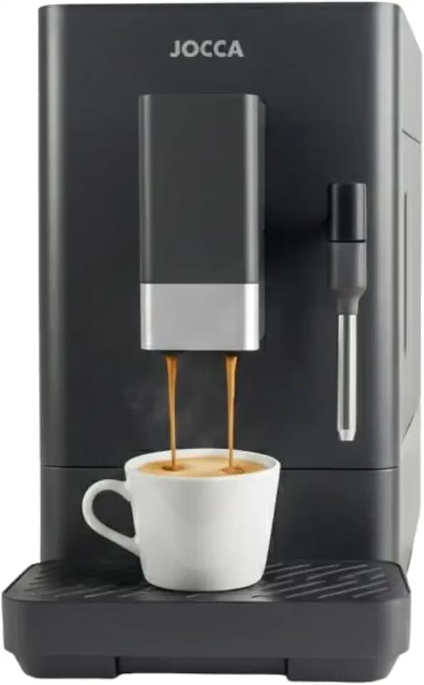 Jocca - Superautomatische Kaffeemaschine 20 bar, 1350 W, Tank 1,5 l, integrierte Mühle mit 15 Stufen, Milchdampfer, Espresso-, Doppel- und Amerikaner-Funktion, Selbstreinigungssystem