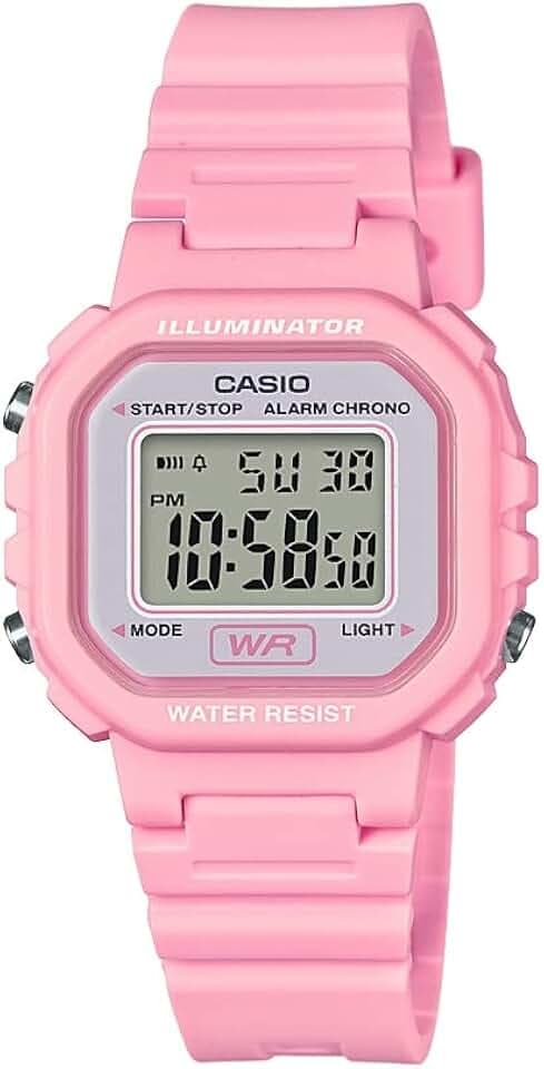 Casio LA20WH Series | Women's Digital Watch | Water Resistant | LED Light | Auto Calendar | Date Display | 1/100 SEC Stopwatch | Regular Time Keeping (HR, Min, SEC, PM, Date, Day) | 5 Yr Batt