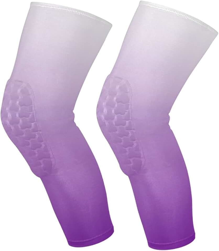 Purple Gradient Sports Knee Pads Youth Volleyball Basketball Knee Pads Long Leg Sleeves Braces Compression Wrestling Knee Pads for Boys Girls Football Dance Yoga