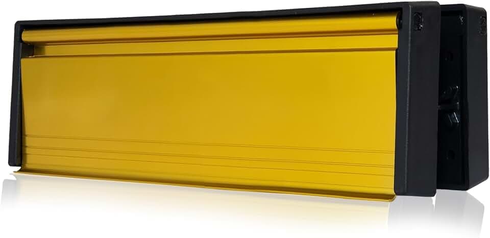 UAP MailPlate 12-Zoll-Briefschild aus satiniertem Messing, hochwertiger, zugfester Briefkasten, Briefkasten mit Teleskopärmeln für PVC-Türen mit 20–40 mm Türstärke.
