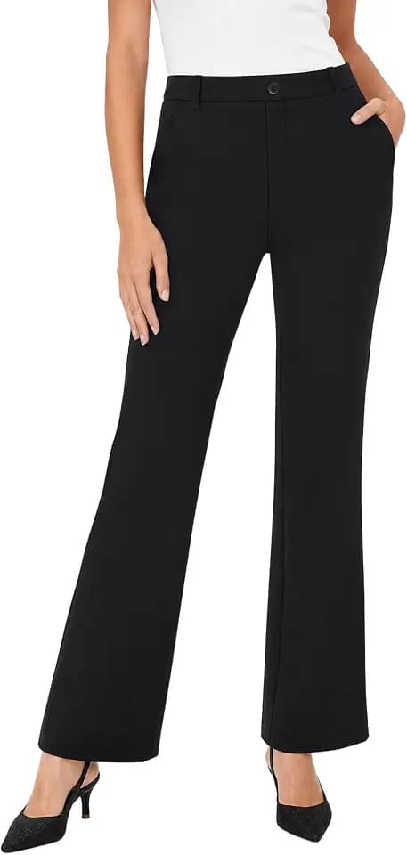 Womens Bootcut Dress Pants Stretch Flare Work Slacks with Pockets
