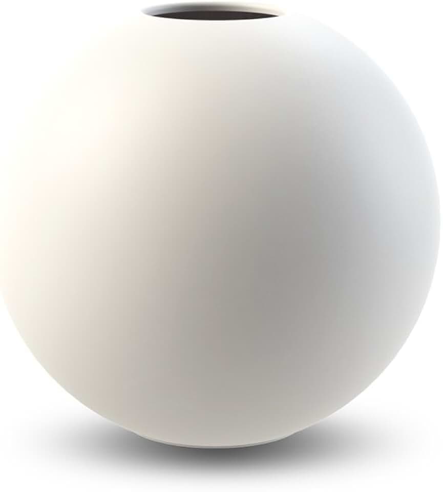 Cooee Design Ball-Vase aus Porzellan in der Farbe Weiß Handgefertigt, Maße: 8cm x 8cm x 7cm, HI-028-01-WH
