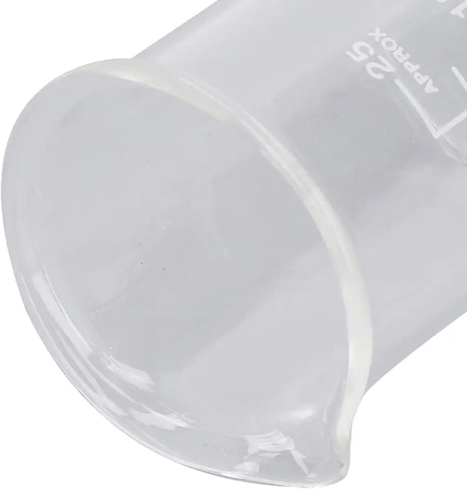 10 Stück 25 Ml Labor Messbecher aus Glas mit Graduierung Becherzylinder mit Messbechern, Säure und Alkalibeständig für den Unterricht